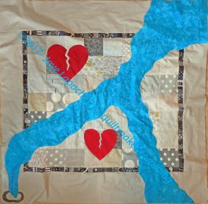 Art Quilt: with hearts in progress