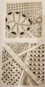 First two Zentangle tiles