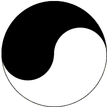 YinYang from cut-the-knot.org (http://www.cut-the-knot.org/pythagoras/YinYangBisection.shtml)