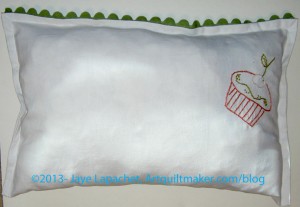 Tea towel pillow - back