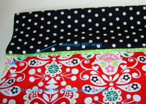 First seam sewn; case on ironing board