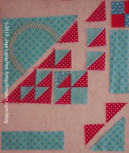 Sew triangle D to C-HST/3 combo