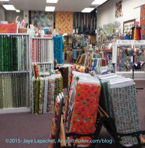 Quiltwork Patches front to back of the store