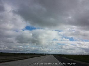 Open road with clouds