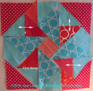 Partial Seam: Sew other like triangles