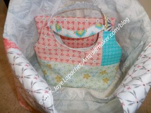 Gifts in Big Patchwork Tote -in process