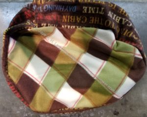 Pet Bed - olive and brown plaid