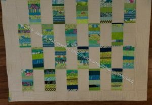 Green Strips Donation Quilt quilted