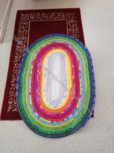 Jelly Roll Rug - Testing the size